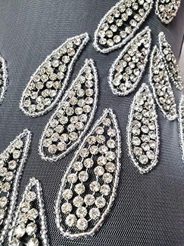 Чиста рака изработена шива на rhinestones applice сребрена боја кристали закрпи за додаток за врвен фустан