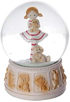 Подароци за глувче за возрасни или деца украси фигура мало девојче Теди мечка снег глобус снежен свет за девојчиња
