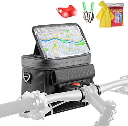 Himiway велосипед кормило торба со преклопен tpu телефон носителот 6.0-7.0 водоотпорен велосипед пред кормило торба 4.6 L велосипед торба со шише