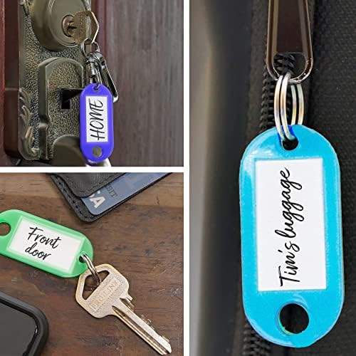 Клучеви Клучни Ознаки Со етикети - 3 Издржливи, Феликсибилни &засилувач; Лесни Пластични Ознаки Со Синџир На Клучеви Со Прозорец За Идентификација