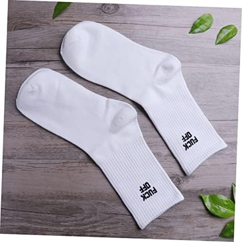 SOIMISS 4 пара бели машки чорапи топли чорапи за мажи бели атлетски чорапи мажи чорапи зборови, мажи екипаж чорапи, термички чорапи, дебели памучни