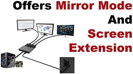4Xem- 3-порта мулти-мониторски центар- DisplayPort 1.4 до 3 DisplayPort 1.4 центар, Triple 8K и 4K видео монитори, видео огледало и екстензија