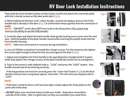 KROAK RV отпечаток за отпечатоци за влез на врата, 3-во-1 Флексибилност Отклучете ја легурата на цинк RV заклучување со 2 далечински