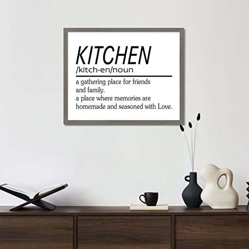 Рустикален стил Фармхаус Дрво знак со смешна именка дефиниција за кујна сива рамка дрвена плакета роденденски домаќинсарник подарок