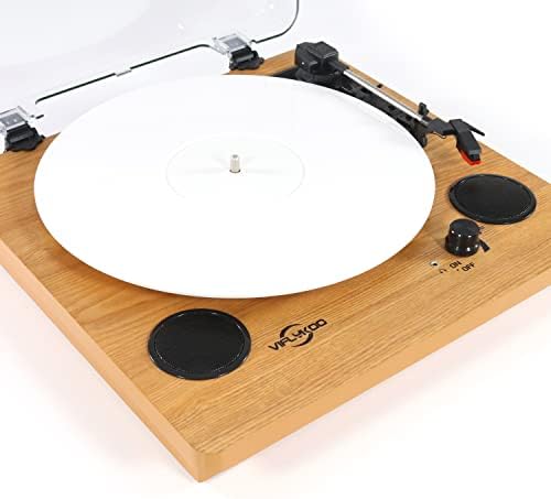 Раија Акрилна плоча со бел лизгал - за 12 '' LP плеер, анти -статички, подобрен аудио, помалку вибрации комплетни со микрофибер крпа