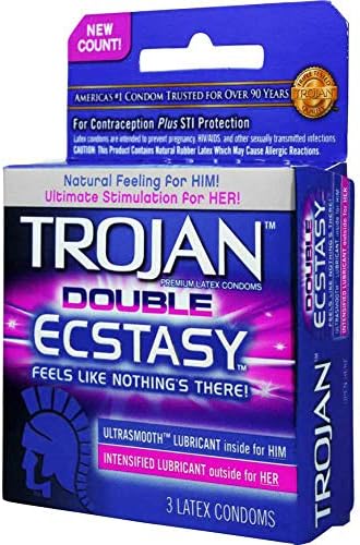 Тројански двојни екстази машки кондоми, 3 брои