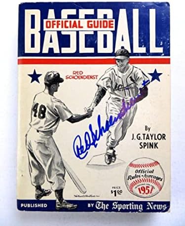 Црвен Schoendienst Потпишана автограмирана книга TSN Водич за бејзбол 1951 JSA AG71474 - MLB автограмираше разни предмети