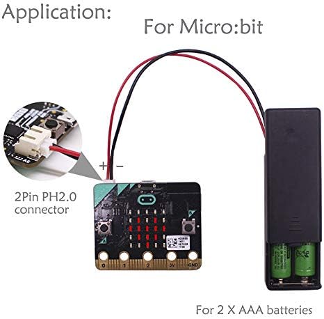 DIYmall 3V 2xaa Држач За Батерии Капак Школка СО Вклучување/Исклучување ПРЕКИНУВАЧ PH2. 0-2Pin Конектор За Arduino Малина Pi Микро: Bit Diy