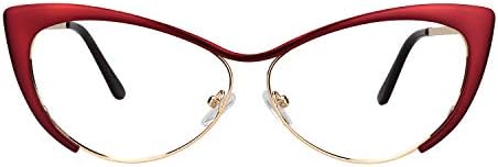 Зелол Преголеми Очила За Блокирање На Мачкино Око Сина Светлина За Жени Метални Очила ЕЛЕН ВФМ0176