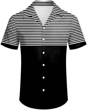 Мажи Обични Кратки Ракави Пролет Лето Превртување На Вратот 3д Печатени Кошули Мода Топ Блуза Кошули Машка Облека Fall