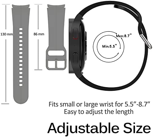 Miimall Компатибилен Samsung Galaxy Watch 5 Band 40mm 44mm/Galaxy Watch 5 Pro 45mm/Galaxy Watch 4 ленти 40мм 44мм/гледајте 4 класичен опсег, без низа за замена на силикони со шарена тока