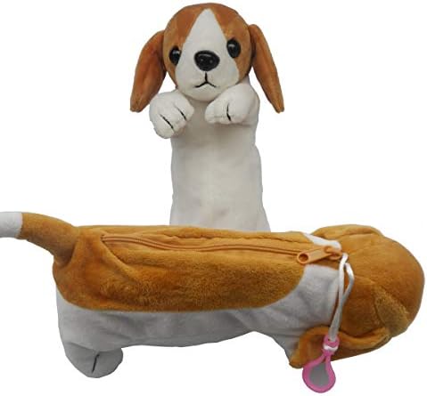 Плишани животински канцелариски цртан филм Симпатична кучиња молив за кучиња за тинејџерки и козметичка торба за чанта 1 пакет Корги Пинк