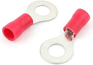 X-Dree 120 PCS PVC изолиран прстен за прстен на електрични кабелски терминали конектор AWG 16-14 црвено (120 indades de pvc