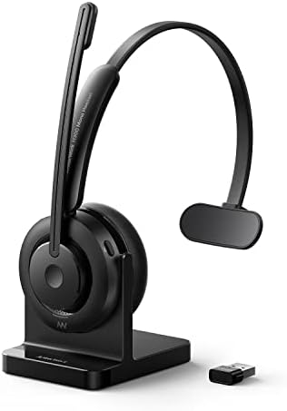 Ankerwork H300 Bluetooth моно слушалки со водечки перформанси за откажување на бучава преку CVC и 2 MIC, Bluetooth 5.1 со dongle