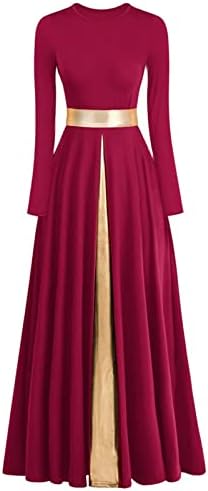 Z & X Пофалби танц модерно богослужба литургиски долги фустани за жени металик блок во боја црква облечена лирска танцувачка облека