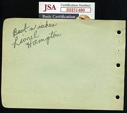 Лионел Хемптон ЏСА Коа Потпиша Автограм На Страницата На Албумот Од 1940-тите