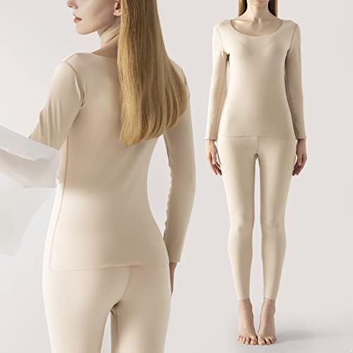 Thermanе женска термичка долна облека за жените, поставена зимска долга nsонс основен слој горниот и долниот пижама костуми