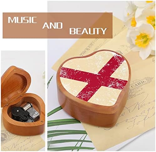 Алабама државно знаме часовници музички кутија гроздобер дрвена форма во форма на срцеви кутии играчки подароци украси