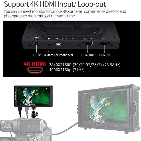 Feelworld F570 5,7 ″ инч 4K на камера монитор со HDMI влез/излез IPS Full HD 1920x1080 за DSLR фотоапарати и стабилизатор на Gimbal со