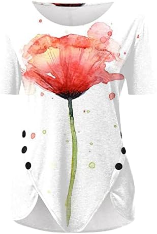 Ayasoенски женски 2023 маички со кратки ракави на кратки ракави летни маички основни врвови на туники графички маички обични лабави фит блуза