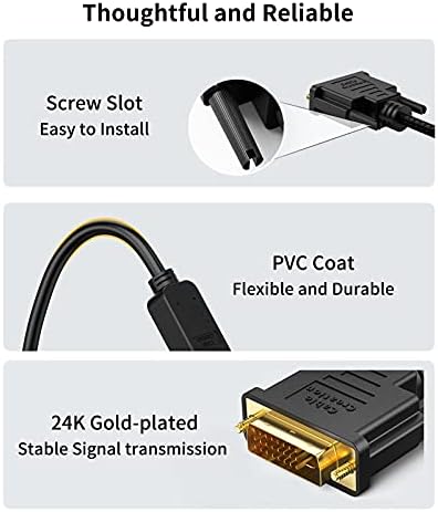 CableCreation HDMI до DVI кабел 5 стапки и 0,5 стапки, двонасочен HDMI до DVI машки до машки и машки до женски