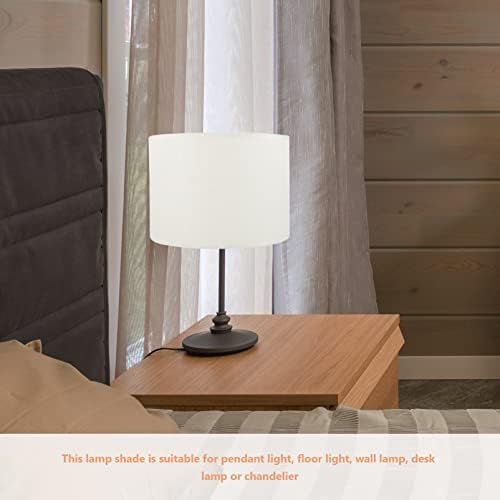 Кабилок гроздобер декор бел памук мал тапан цилиндричен ламба за замена на сенка на сијалица на сијалицата ламба сенка светло обвивка