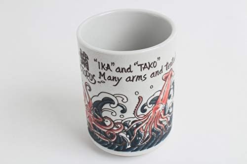 Мино Опрема Јапонски Керамика Суши Јуноми Чаван Чаша Чај Лигњи &засилувач; Октопод Ика &засилувач; Тако направени Во Јапонија ЈАЈ054