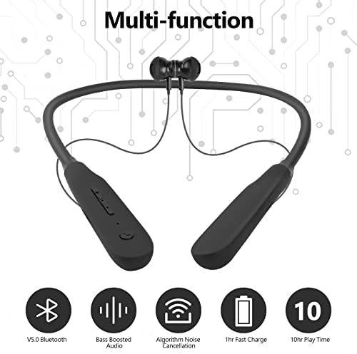 Слушалки за вратот Bluetooth, V5. 0 Безжични Bluetooth Слушалки За Вратот 10 Часа Играње, Трчање Bluetooth Слушалки За Теретана,