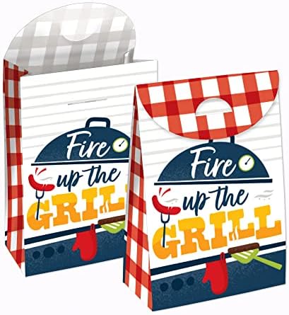 Голема точка на среќа оган на скара - летни вреќи за подароци за пикник за пикник - кутии за забава - сет од 12