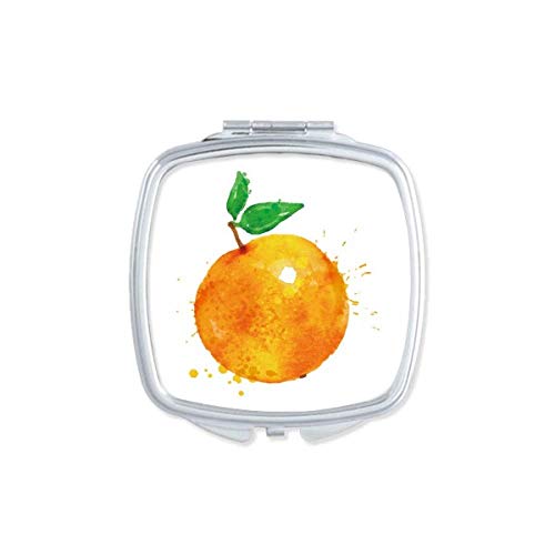 Портокалово Овошје Акварел Илустрација Шема Огледало Пренослив Компактен Џеб Шминка Двострано Стакло