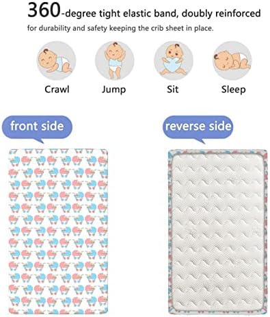 Расадник тематски вграден креветче за креветчиња, стандарден душек за креветчиња, вграден лист Ултра мек материјал - лист за креветчиња за