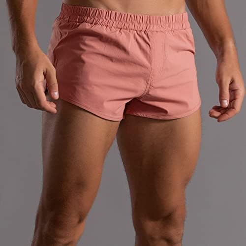 Менс летни панталони со цврста боја еластичен бенд лабав брз сув случајно спорт што работи директно игри долна облека мажи