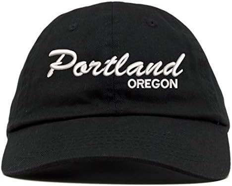 Облека со највисоко ниво Портланд Орегон Скрипта извезена со низок профил мека круна Унисекс бејзбол тато капа
