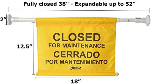 Јанико 1076 Затворен За Одржување Безбедносен Знак, Се Проширува до 52, Двојазично, Жолто