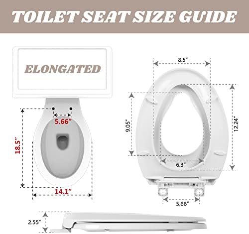 Издолжено тоалетно седиште со седиште за дете вградено во, бавно блиско, лесно чисто, никогаш не олабавете, пластика, бисквит/постелнина