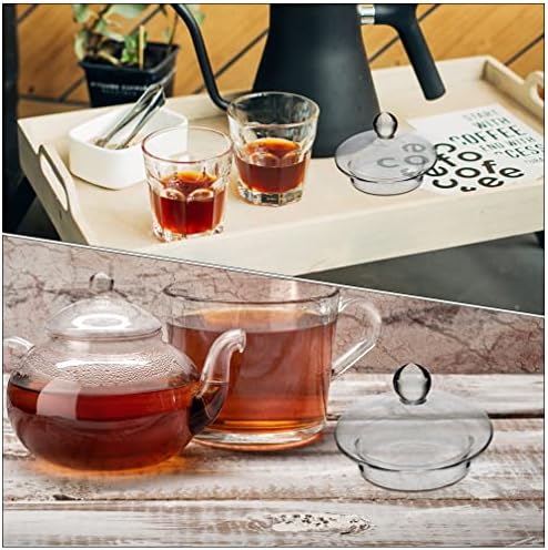 Анголично стакло чајник стакло чајник 4PCS чајник замена на чај целачи за чај капаци лабав чај поцврст чај котел покритие лабав
