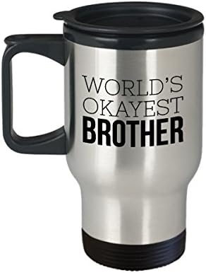 Најубавиот брат на светот патување кригла кафе чаша подарок за брат кригла за брат божиќ подарок за брат смешен брат подарок кафе чаша подарок