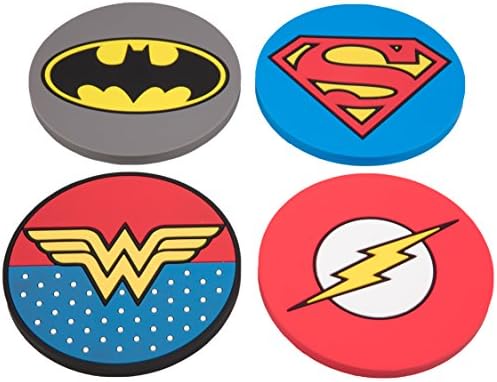 Лигата на правдата Супер Херој Подлоги, Сет на 4 - бетмен, Супермен, Чудо Жена, Денот На Флеш-Татковци Дц Стрипови Подарок - Пвц