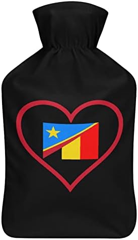 Сакам Белгија И Конго Црвено Срце Шише Со Топла Вода 1000 мл Со Мек Капак Отстранлив Топол Ладен Пакет Вреќа За Вбризгување Вода За