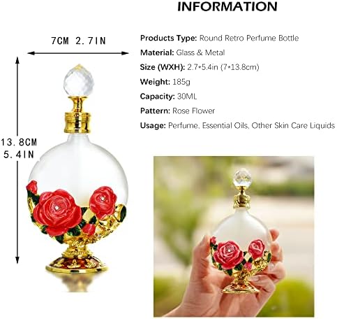 40мл црвена змеј декоративна и 30мл роза цвет стил фенси чисто шише со парфем со кристал