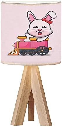 OEPWQIWEPZ TRISOD BERDIDE табела за маса, симпатична зајаче цртана лик, возење со воз дрва ноќна ламба со постелнина за ткаенини