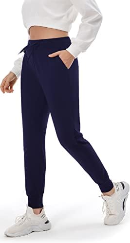 FullSoft Fleece ги постави џемперите за женски женски женски жени со термички џогери со џебови дневни панталони за вежбање со јога што трае