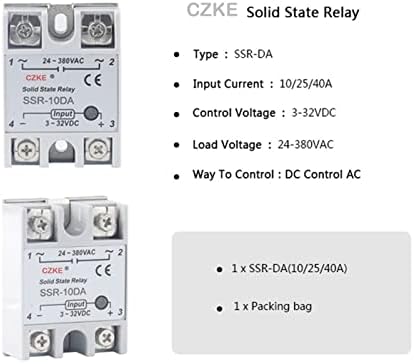 PCGV Solid State Relay SSR 10DA 25DA 40DA DC CONTROL AC бела школка единечна фаза без пластично покритие 3-32V влез DC 24-380V