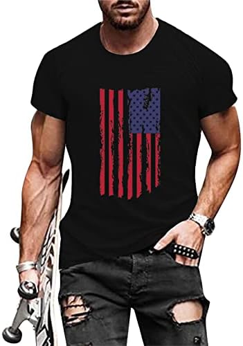 Убст 4-ти јули маички маички кратки ракави маици ретро американско знаме маичка лето патриотски мускул тенок фит врвови на врвови