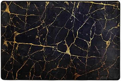 Златна црна вена мермер Голем меки подрачја расадник плејматски килим мат