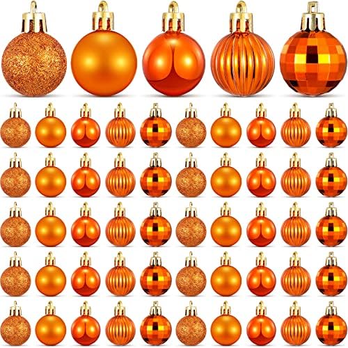 50 парчиња украси од портокалова топка, висат топки за украсување на новогодишна боја