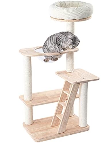 Мачка дрво гребење цврсто дрво мачка рамка за искачување на мачка активност мачка дрво мебел мачка мачка кондо со скалила цврста мачка гребење