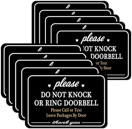 Youok Не ringвони налепници за знаци на врата, лепило од 4 × 6 инчи водоотпорни не тропајте или прстенете ги налепниците на вратите на вратите,