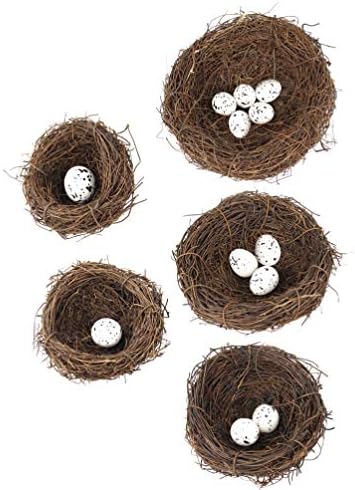 Nuobesty 1 Поставете гнездо на птици Декоративни вештачки птици јајце гнездо декоративни реквизити тркалезни птици гнезда занаети Декоративни додатоци