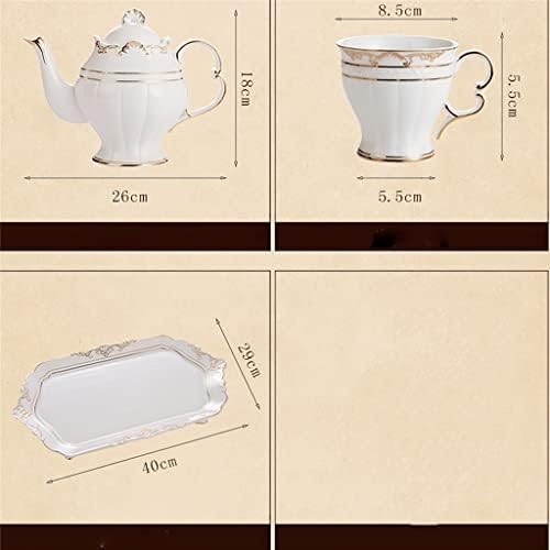 Yxbdn нордиски златно со послужавник англиски јазик постави чај постави вода чаша кафе тенџере чајнички кујнски материјали